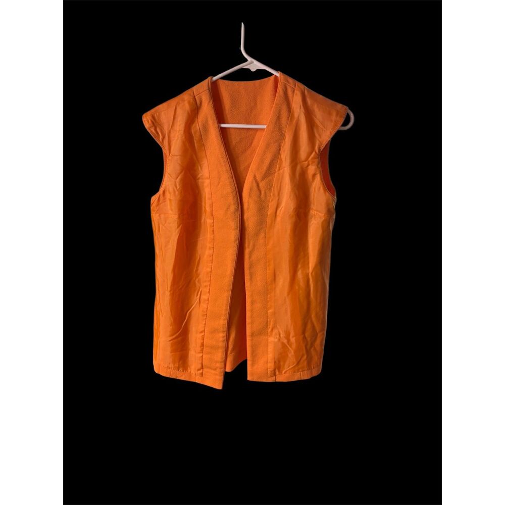 Vintage Orange Open Front Sleeveless Vest Top
